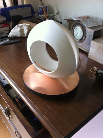 Geometric Sculpture - Relueaux Triangle on a copper rotating base