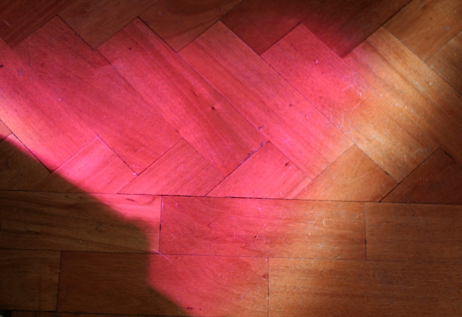 Pink light on the floor