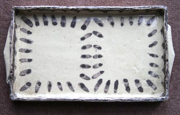 Hand-painted pottery dish by Rosemary Wakelin