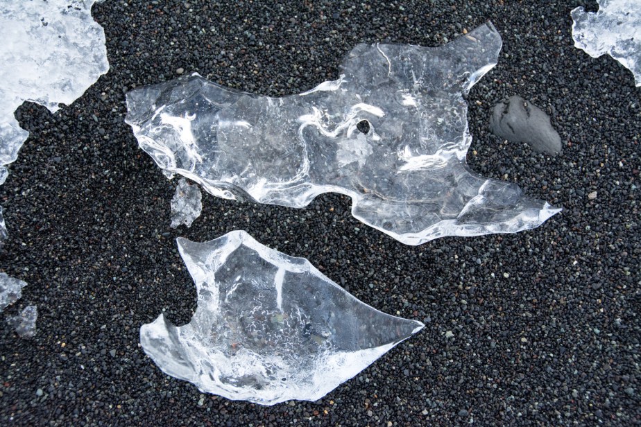 These are compressed ice-floes, glassy and clear not like the snow floes which are granular and melt fairly rapidly.